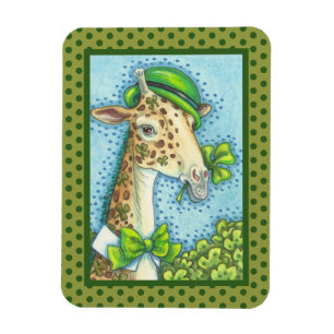 ST. PATRICK'S DAY IRISH LEPRAUCHAUN GIRAFFE MAGNET