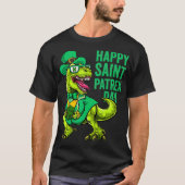 St Patricks Day Irish Leprechaun Dinosaur T Rex T-Shirt (Vorderseite)
