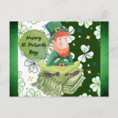 St Patricks Day Irish Leprechaun Kleeblatt Green Postkarte (Vorderseite)