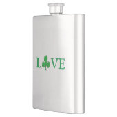 St. Patrick's Day Irish Liebe Green Clover Kleebla Flachmann (Links)