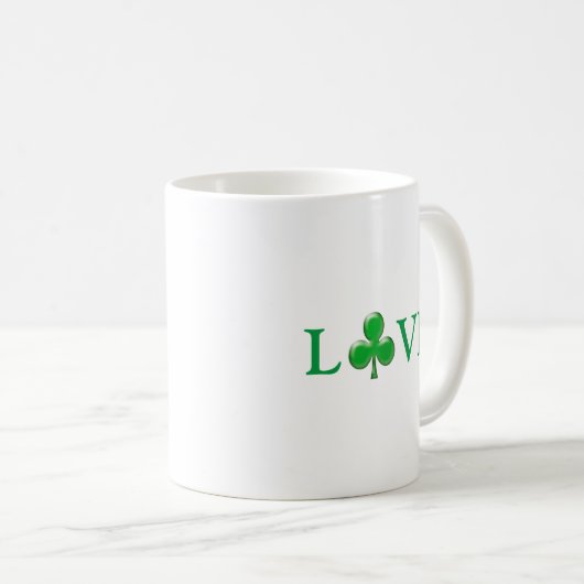 St. Patrick's Day Irish Liebe Green Clover Kleebla Kaffeetasse (VorderseiteRechts)