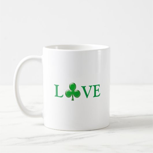 St. Patrick's Day Irish Liebe Green Clover Kleebla Kaffeetasse (Links)