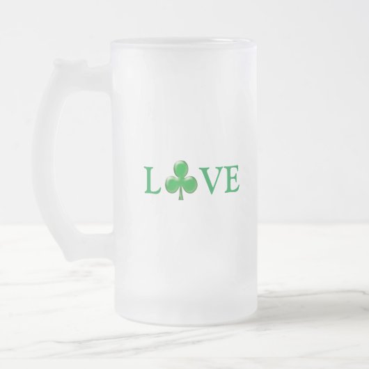 St. Patrick's Day Irish Liebe Green Clover Kleebla Mattglas Bierglas (Links)