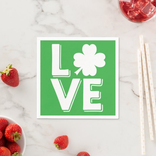 St. Patrick's Day Irish Liebe Green Kleeblatt Serviette (Beispiel)