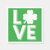 St. Patrick's Day Irish Liebe Green Kleeblatt Serviette (Vorderseite)
