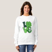 St. Patrick's Day Irish Liebe Kleeblatt Green Kari Sweatshirt (Vorne ganz)