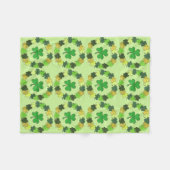 St. Patrick's Day Irish Luck Green Kleeblatt Clove Fleecedecke (Vorderseite (Horizontal))