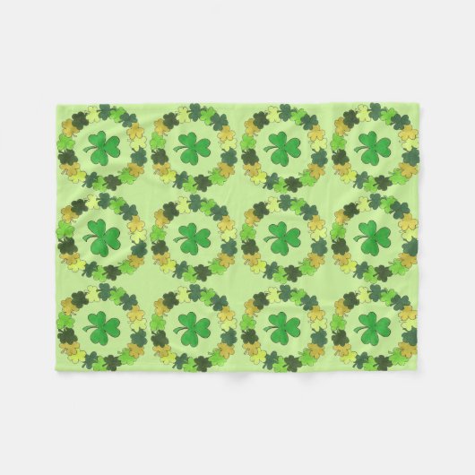 St. Patrick's Day Irish Luck Green Kleeblatt Clove Fleecedecke (Vorderseite (Horizontal))