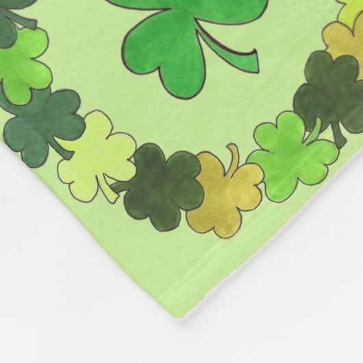St. Patrick's Day Irish Luck Green Kleeblatt Clove Fleecedecke (Ecke)
