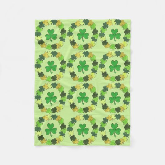 St. Patrick's Day Irish Luck Green Kleeblatt Clove Fleecedecke (Vorderseite)