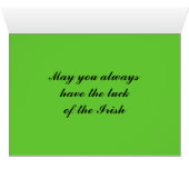 ST. PATRICK'S DAY IRISH LUCK Karte (Innenansicht Horizontal (Unten))