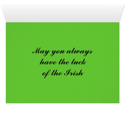 ST. PATRICK'S DAY IRISH LUCK Karte (Innenansicht Horizontal (Unten))
