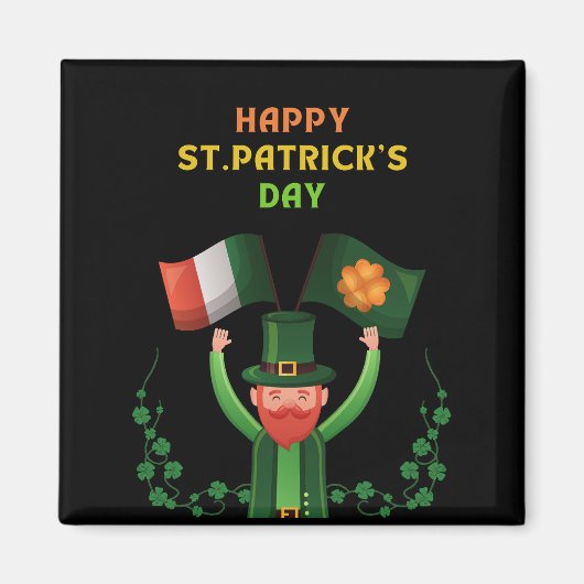 St. Patricks Day Irish- Lucky Irish Kleeblatt Magnet (Vorne)