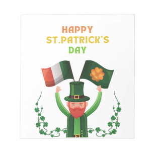 St. Patricks Day Irish- Lucky Irish Kleeblatt Notizblock