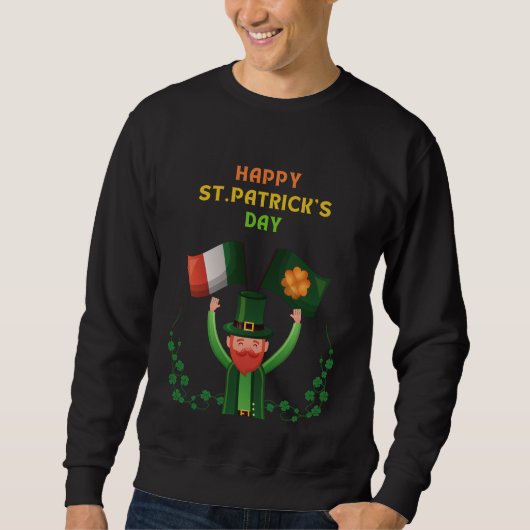 St. Patricks Day Irish- Lucky Irish Kleeblatt Sweatshirt (Vorderseite)