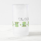 St Patricks Day Irish NAME Kleeblatt Green Hats Fu Mattglas Bierglas (Mittel)