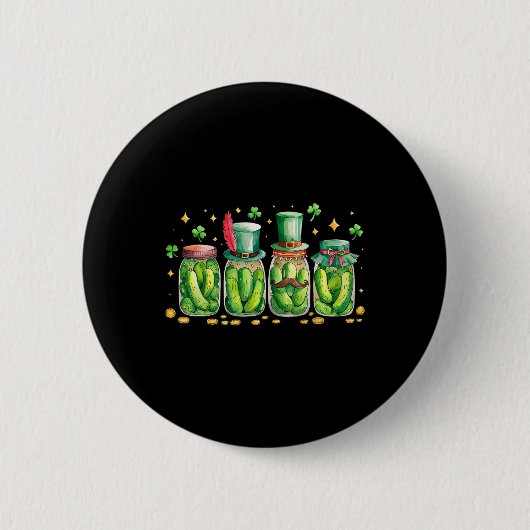 St. Patrick's Day Irish Pickle Jar Pickle Liebhabe Button (Vorderseite)