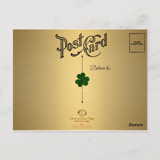 St. Patrick's Day Irish Postcard w Kleeblatts Postkarte (Rückseite)