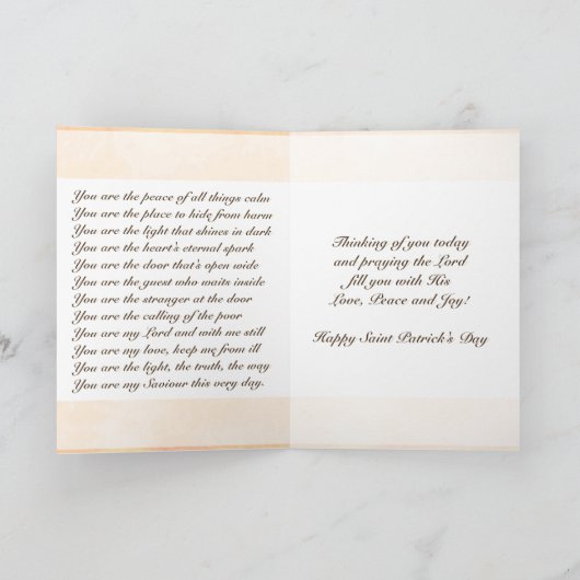 St. Patrick's Day Irish Prayer Custom Card Karte (Innenseite)