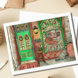 St. Patrick's Day Irish Pub Watercolor Postkarte