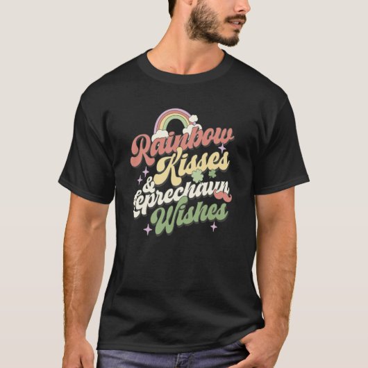 St Patricks Day Irish Rainbow Kisses And Leprechau T-Shirt (Vorderseite)