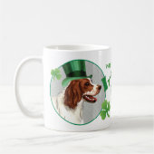 St. Patrick's Day Irish Red & White Setter Kaffeetasse (Links)