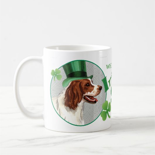 St. Patrick's Day Irish Red & White Setter Kaffeetasse (Links)
