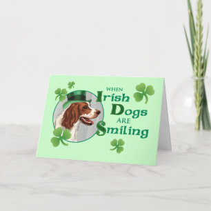 St. Patrick's Day Irish Red & White Setter Karte