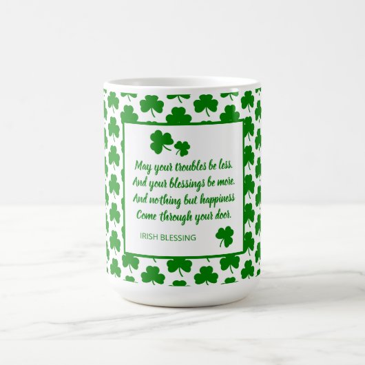 St. Patrick's Day Irish Sessing Green Kleeblatt Kaffeetasse (Mittel)