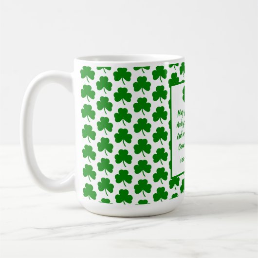 St. Patrick's Day Irish Sessing Green Kleeblatt Kaffeetasse (Links)