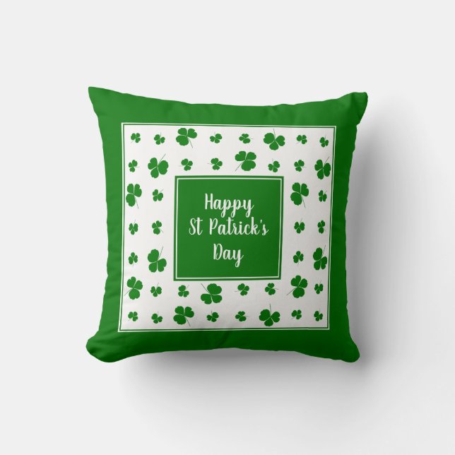 St Patrick's Day Irish Sessings Kleeblatt Pattern Kissen (Vorderseite)