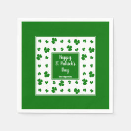 St Patrick's Day Irish Sessings Kleeblatt Pattern Serviette