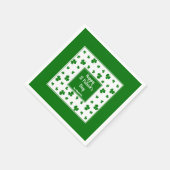 St Patrick's Day Irish Sessings Kleeblatt Pattern Serviette (Ecke)