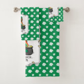 St. Patrick's Day Irish Setter Dog (rot 1) Funny Badhandtuch Set (Insitu)