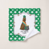St. Patrick's Day Irish Setter Dog (rot 1) Funny Badhandtuch Set (Waschlappen)