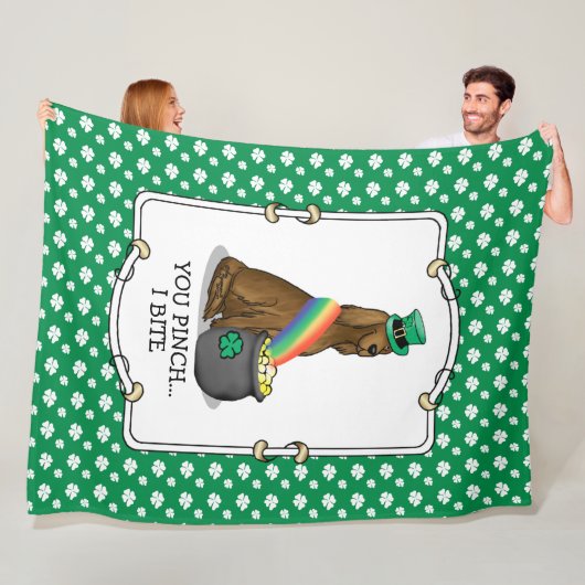 St. Patrick's Day Irish Setter Dog (rot 1) Funny Fleecedecke (Beispiel)