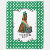 St. Patrick's Day Irish Setter Dog (rot 1) Funny Fleecedecke (Vorderseite)
