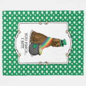 St. Patrick's Day Irish Setter Dog (rot 1) Funny Fleecedecke (Vorderseite (Horizontal))