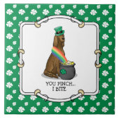 St. Patrick's Day Irish Setter Dog (rot 1) Funny Fliese (Vorderseite)