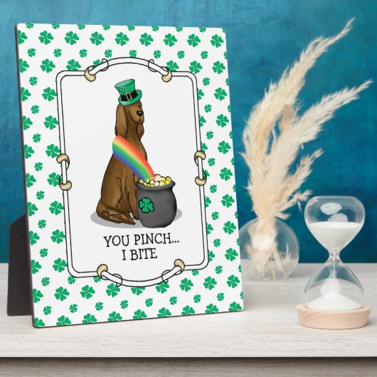 St. Patrick's Day Irish Setter Dog (rot 1) Funny Fotoplatte (Seite)