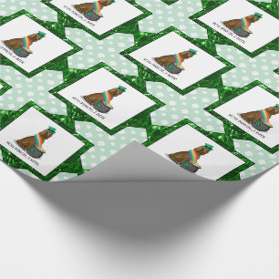St. Patrick's Day Irish Setter Dog (rot 1) Funny Geschenkpapier