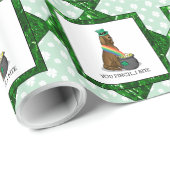 St. Patrick's Day Irish Setter Dog (rot 1) Funny Geschenkpapier (Rolleneckpunkt)