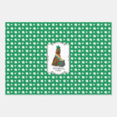 St. Patrick's Day Irish Setter Dog (rot 1) Funny Geschenkpapier Set (Vorderseite)