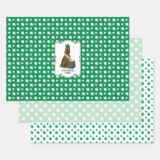 St. Patrick's Day Irish Setter Dog (rot 1) Funny Geschenkpapier Set (Set)