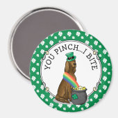 St. Patrick's Day Irish Setter Dog (rot 1) Funny Magnet (Vorderseite/Rückseite)