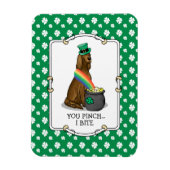 St. Patrick's Day Irish Setter Dog (rot 1) Funny Magnet (Vertikal)