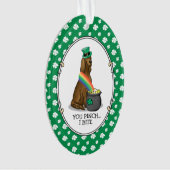 St. Patrick's Day Irish Setter Dog (rot 1) Funny Ornament (Vorderseite)