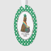 St. Patrick's Day Irish Setter Dog (rot 1) Funny Ornament (Vorderseite)