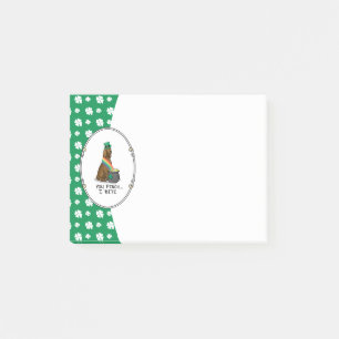 St. Patrick's Day Irish Setter Dog (rot 1) Funny Post-it Klebezettel