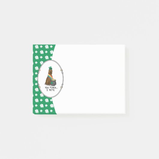 St. Patrick's Day Irish Setter Dog (rot 1) Funny Post-it Klebezettel (Vorderseite)